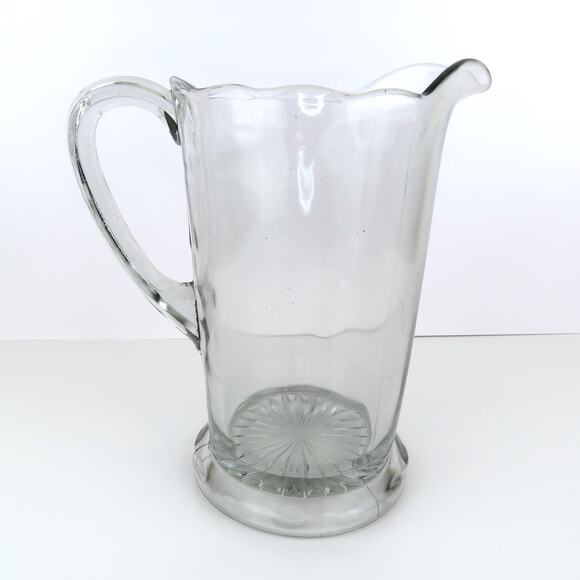 Vtg Indiana Glass Diamond Point Clear Pitcher 52oz Pressed Glass Small Chip - Picture 13 of 13